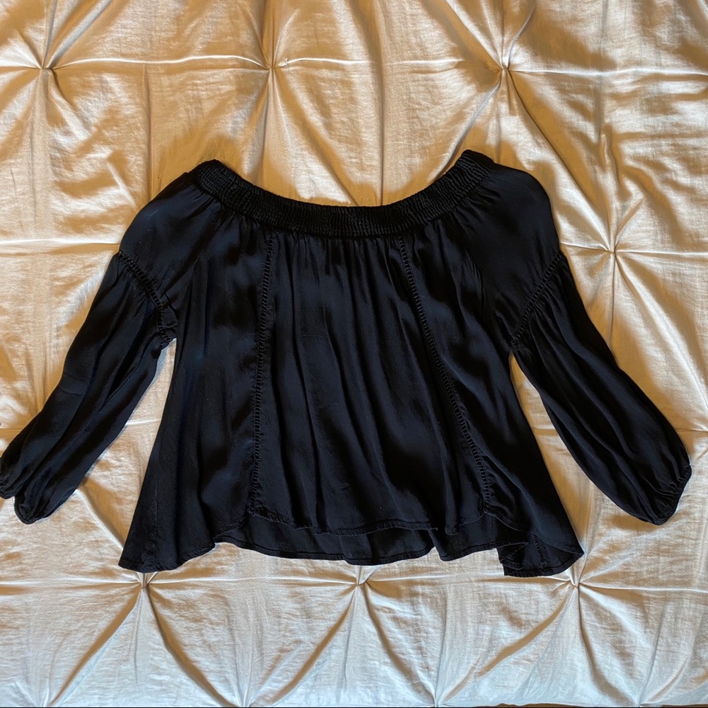 Astr Black Off Shoulder Top